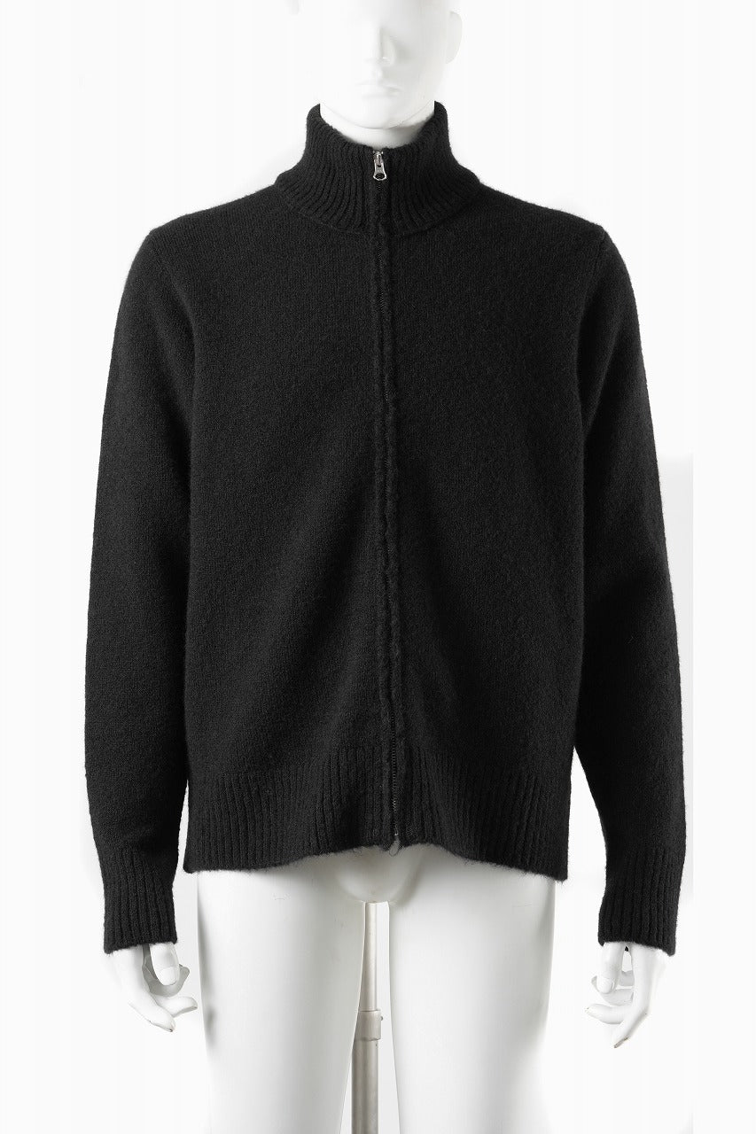 Ten c MAGLIERIA MAGLIA APERTA / BRUSHED STRETCH WOOL (NERO)