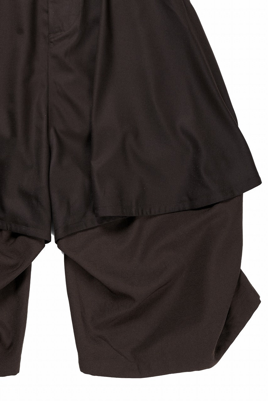 beauty : beast 8Q LAYERED SUPER WIDE SAROUEL PANTS (BROWN)