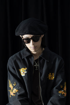 Load image into Gallery viewer, Y's for men x MASSES ADJUSTABLE BERET / SHRINK SERGE (BLACK)