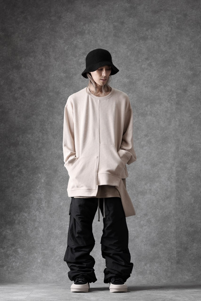 A.F ARTEFACT ASYMMETRY LOOP HEM TOP / COPE KNIT JERSEY (BEIGE)