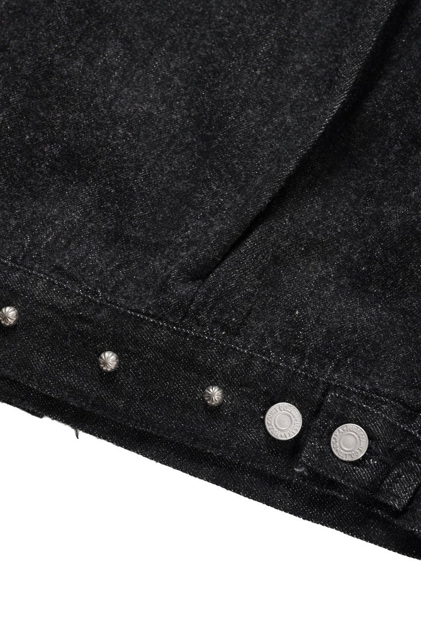 画像をギャラリービューアに読み込む, FULLCOUNT × HTC Type-2  Super Smooth Jean Jacket On Studs by Zip Stevenson (BLACK)