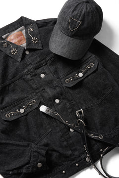 画像をギャラリービューアに読み込む, FULLCOUNT × HTC Type-2  Super Smooth Jean Jacket On Studs by Zip Stevenson (BLACK)