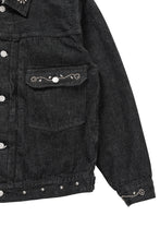 画像をギャラリービューアに読み込む, FULLCOUNT × HTC Type-2  Super Smooth Jean Jacket On Studs by Zip Stevenson (BLACK)