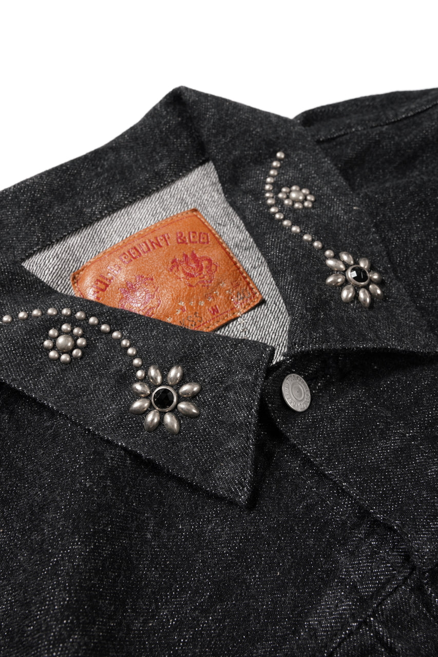 画像をギャラリービューアに読み込む, FULLCOUNT × HTC Type-2  Super Smooth Jean Jacket On Studs by Zip Stevenson (BLACK)