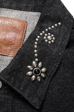 画像をギャラリービューアに読み込む, FULLCOUNT × HTC Type-2  Super Smooth Jean Jacket On Studs by Zip Stevenson (BLACK)