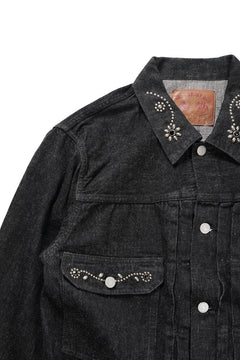 画像をギャラリービューアに読み込む, FULLCOUNT × HTC Type-2  Super Smooth Jean Jacket On Studs by Zip Stevenson (BLACK)