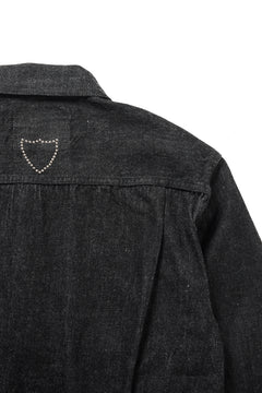 画像をギャラリービューアに読み込む, FULLCOUNT × HTC Type-2  Super Smooth Jean Jacket On Studs by Zip Stevenson (BLACK)