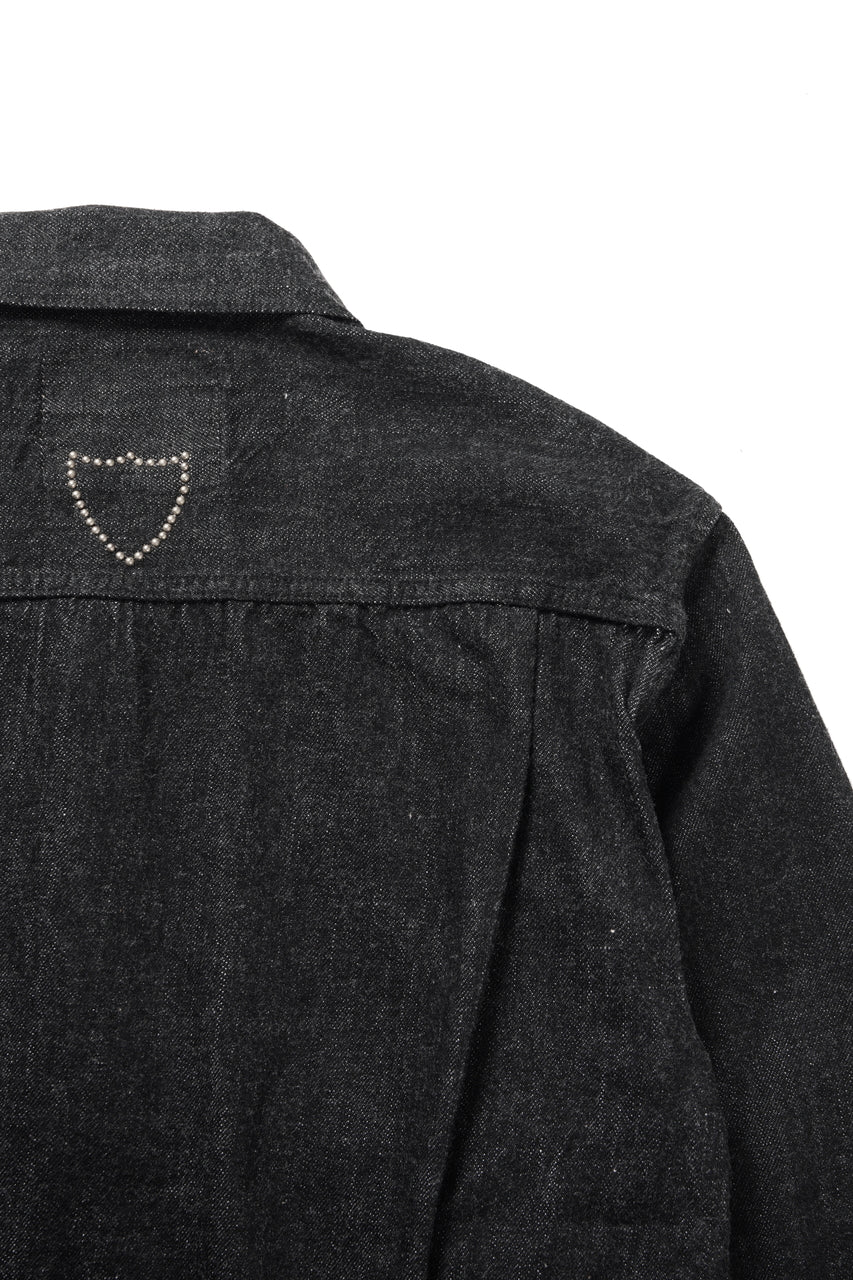 画像をギャラリービューアに読み込む, FULLCOUNT × HTC Type-2  Super Smooth Jean Jacket On Studs by Zip Stevenson (BLACK)