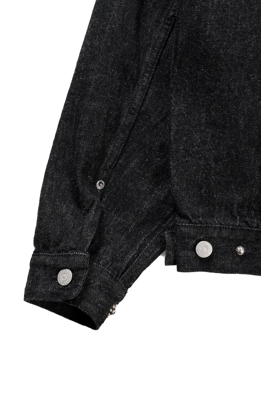 画像をギャラリービューアに読み込む, FULLCOUNT × HTC Type-2  Super Smooth Jean Jacket On Studs by Zip Stevenson (BLACK)