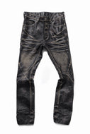 ISAMU KATAYAMA BACKLASH JP-STEER BROWN CORE ANTIQUE VINTAGE-FINISH LEATHER PANTS (BLACK)