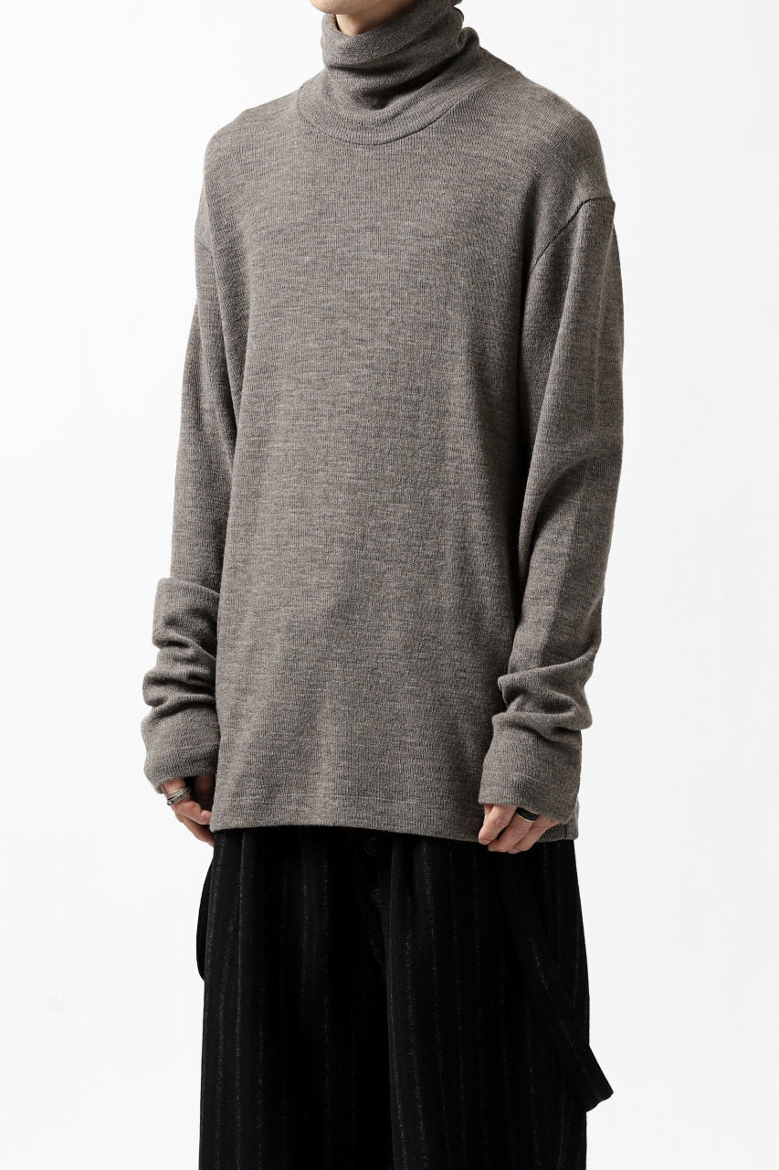 Load image into Gallery viewer, KLASICA SMOKE TURTLE NECK KNIT SWEAT TOP / WEANER WOOL RIB (FAWN)