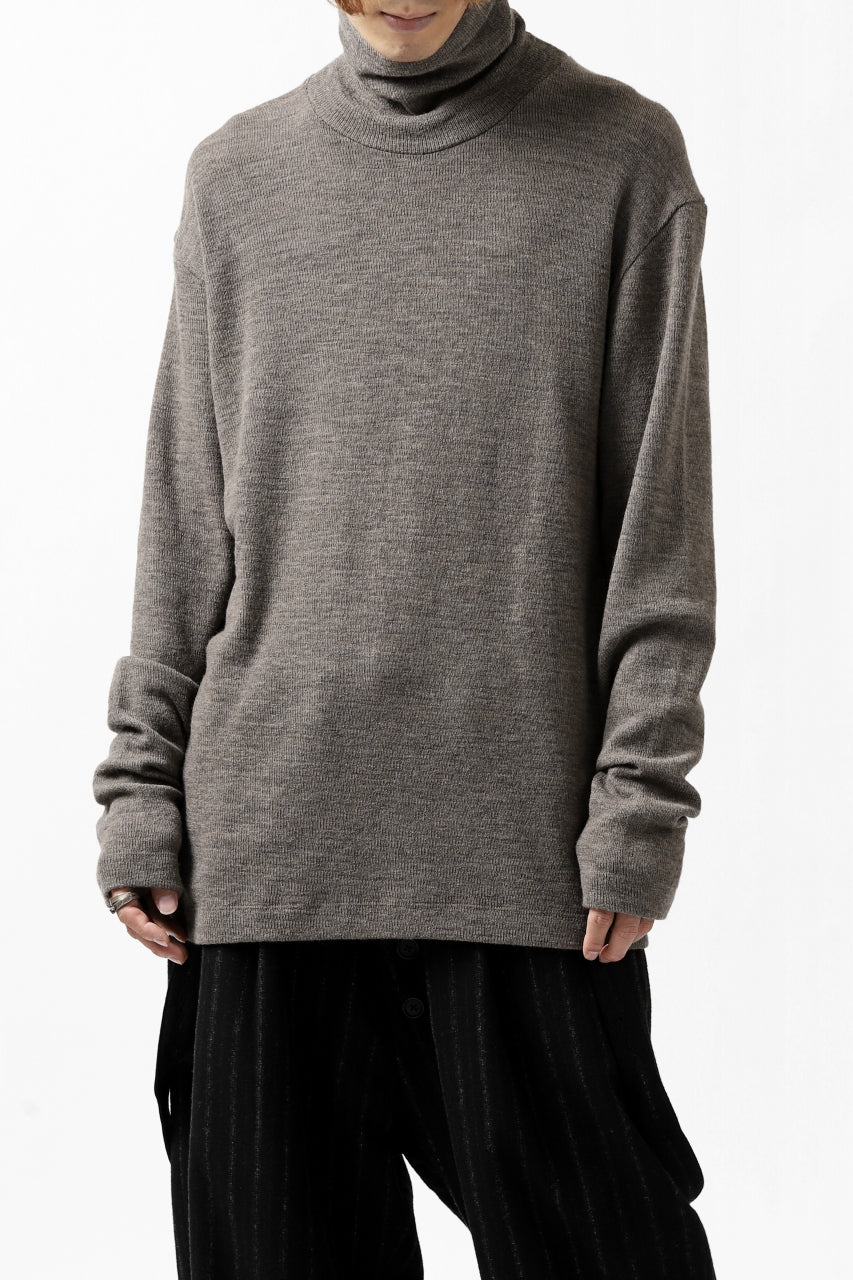 Load image into Gallery viewer, KLASICA SMOKE TURTLE NECK KNIT SWEAT TOP / WEANER WOOL RIB (FAWN)