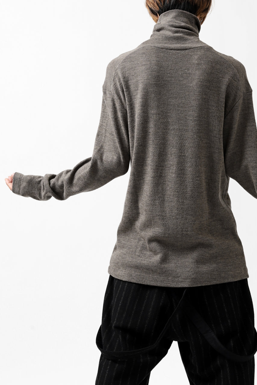 Load image into Gallery viewer, KLASICA SMOKE TURTLE NECK KNIT SWEAT TOP / WEANER WOOL RIB (FAWN)