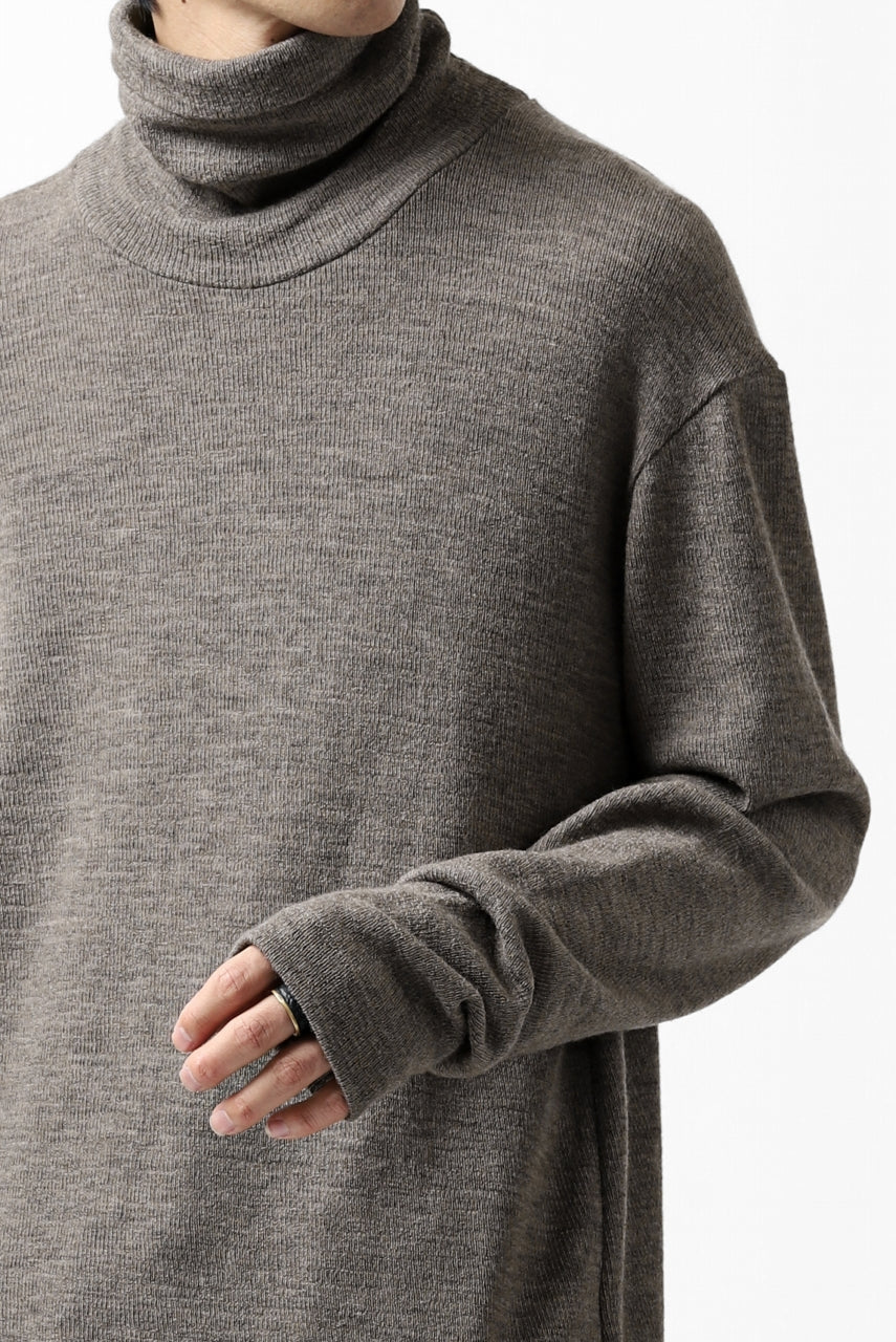 Load image into Gallery viewer, KLASICA SMOKE TURTLE NECK KNIT SWEAT TOP / WEANER WOOL RIB (FAWN)