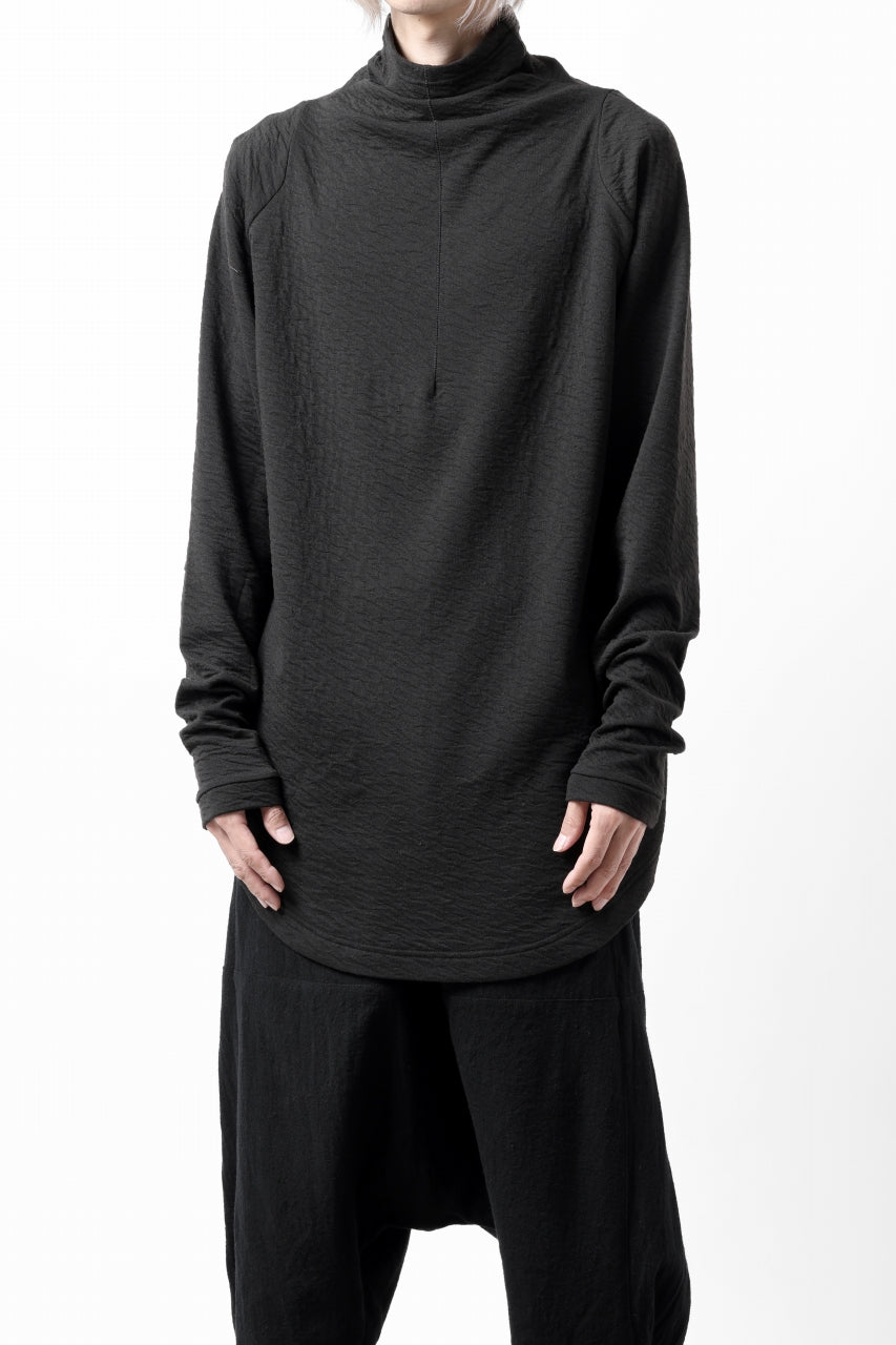 Load image into Gallery viewer, FIRST AID TO THE INJURED &quot;UMEO&quot; MOCK NECK L/S TOPS / DOUBLE WAVY JERSEY (BLACK)