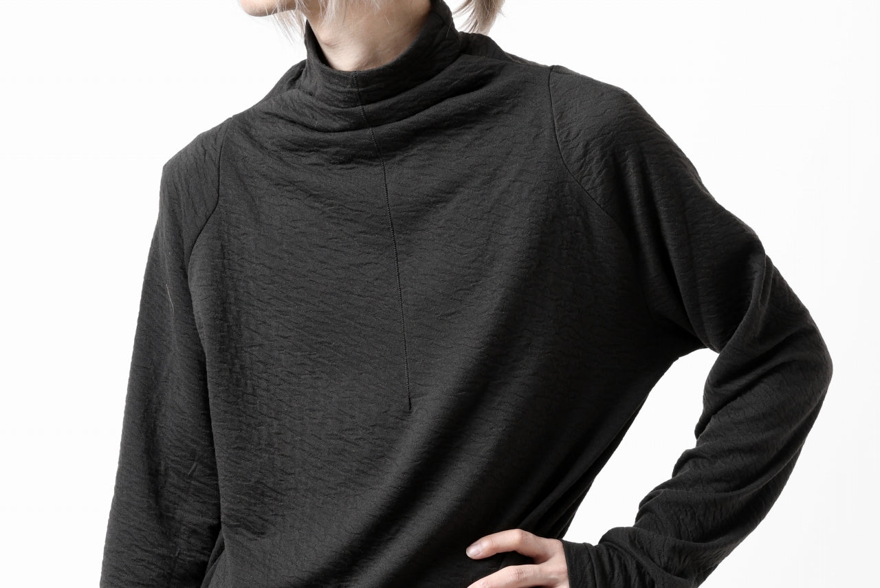 FIRST AID TO THE INJURED -UMEO- MOCK NECK LS TOPS / DOUBLE WAVY JERSEY (BLACK)
