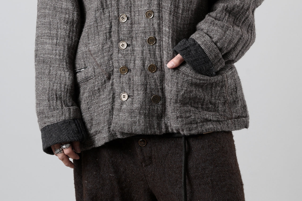 YUTA MATSUOKA double jacket / double weave cotton wool linen (brown)