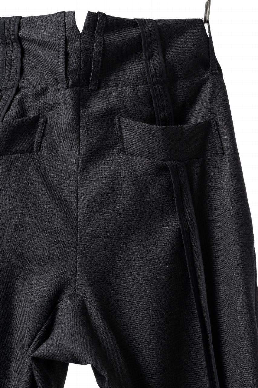 KLASICA SABRON CONSTRUCTED TROUSERS / REPULSION NIGHT GLEN CHECK WOOL (SHADOW CHECK)
