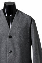 画像をギャラリービューアに読み込む, th products Collarless Jacket / active setter tweed knit (gray)