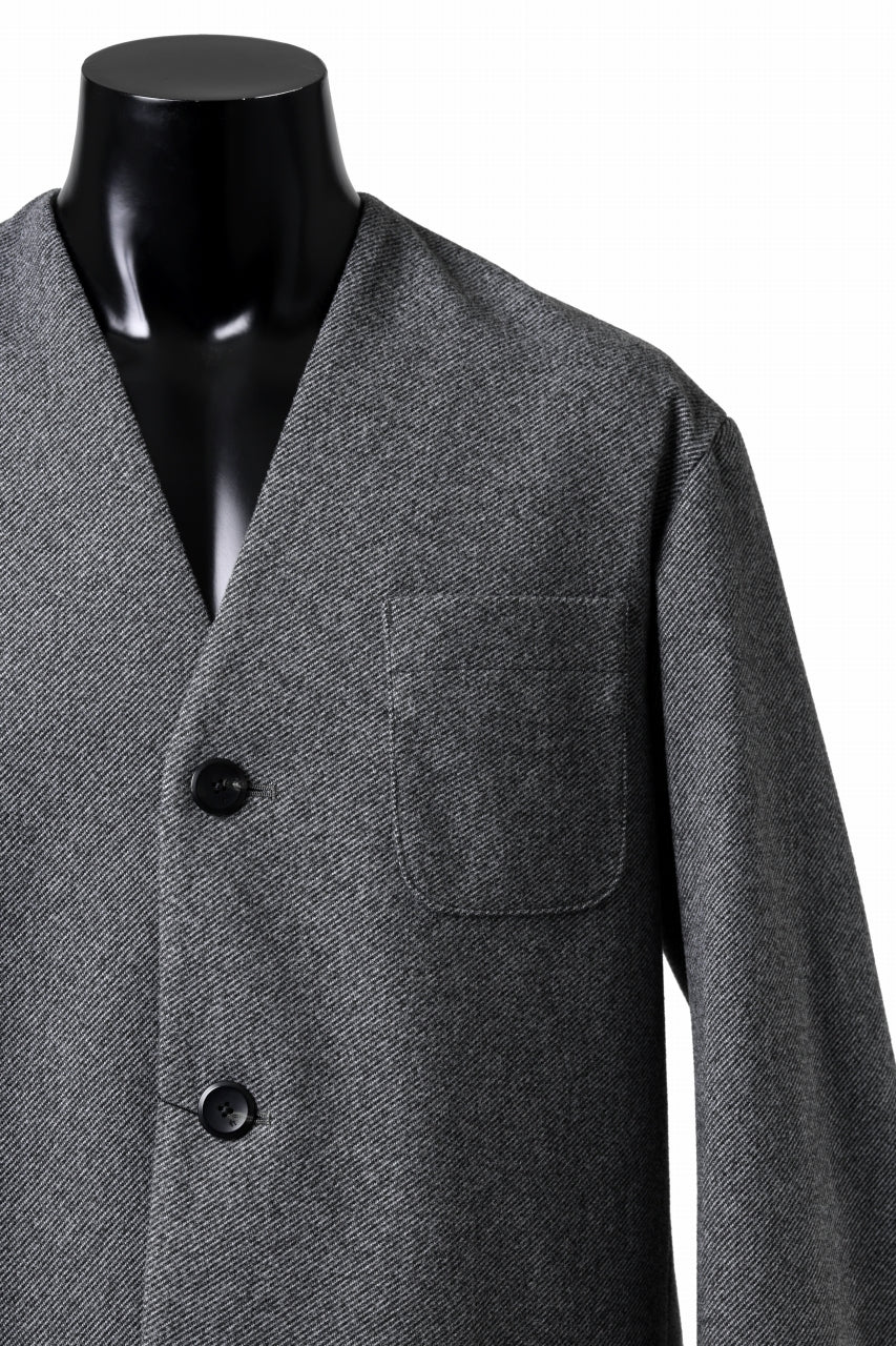 th products Collarless Jacket / active setter tweed knit (gray)