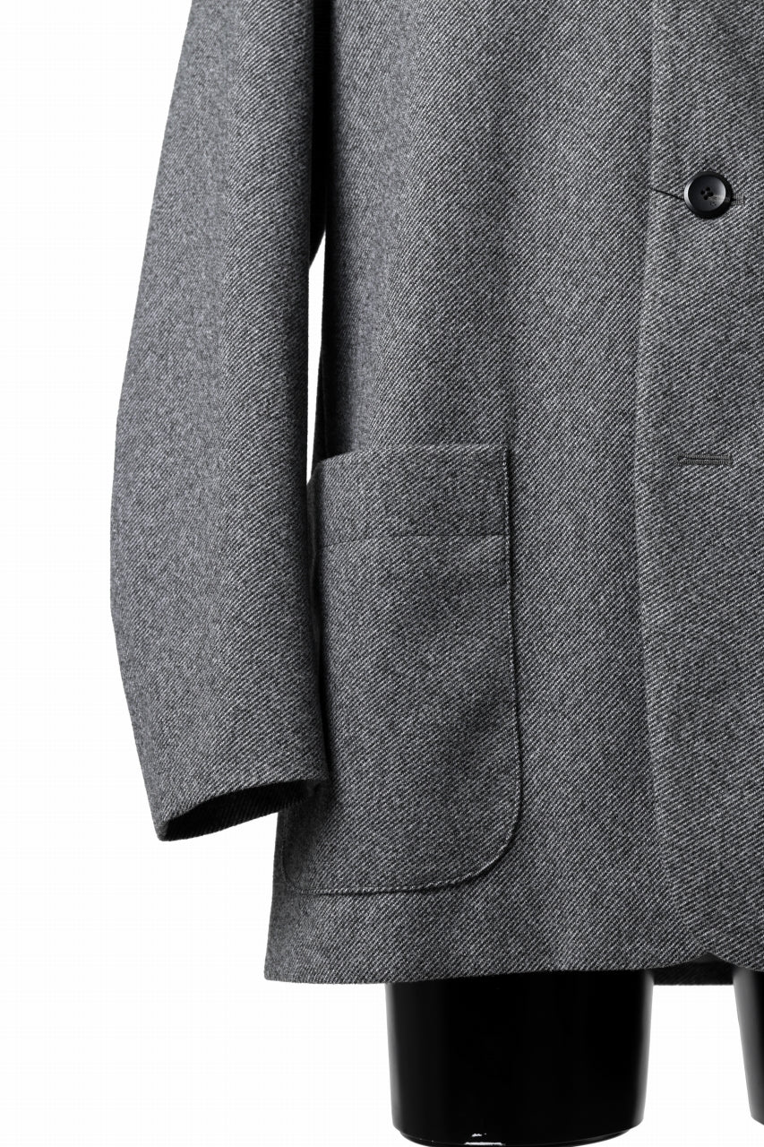 画像をギャラリービューアに読み込む, th products Collarless Jacket / active setter tweed knit (gray)