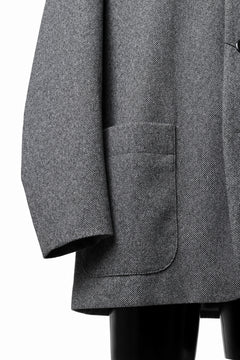 画像をギャラリービューアに読み込む, th products Collarless Jacket / active setter tweed knit (gray)