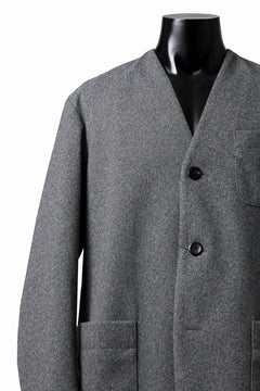 画像をギャラリービューアに読み込む, th products Collarless Jacket / active setter tweed knit (gray)