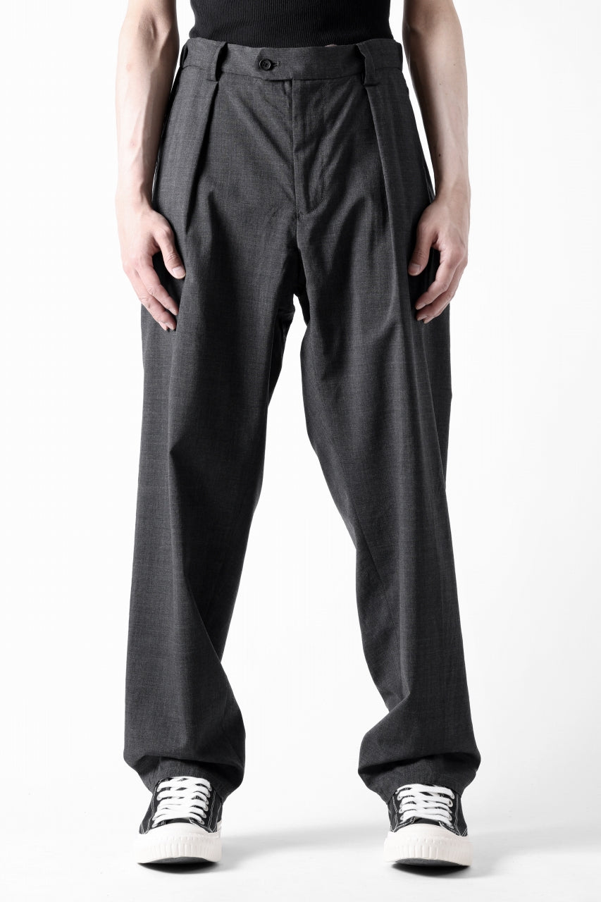 画像をギャラリービューアに読み込む, COLINA THE SLACKS / WASHABLE WOOL TROPICAL (DARK GREY)