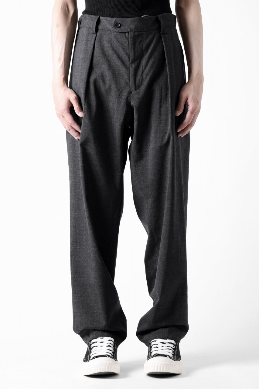 画像をギャラリービューアに読み込む, COLINA THE SLACKS / WASHABLE WOOL TROPICAL (DARK GREY)