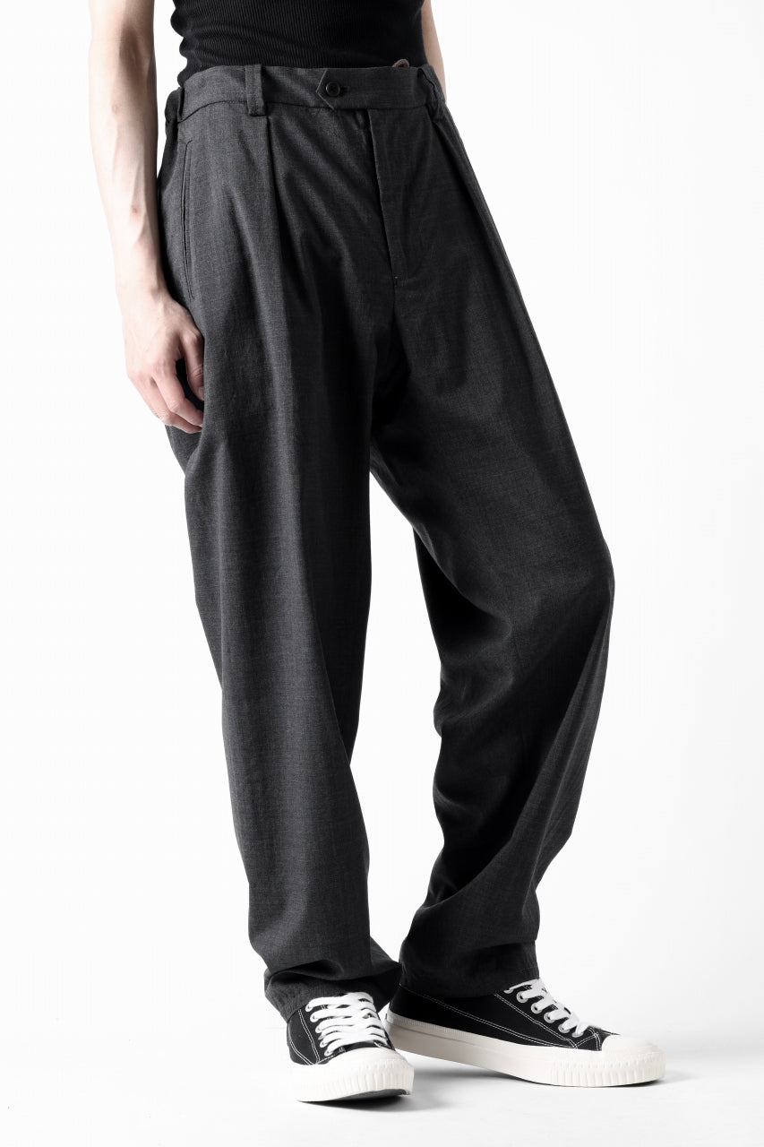 画像をギャラリービューアに読み込む, COLINA THE SLACKS / WASHABLE WOOL TROPICAL (DARK GREY)