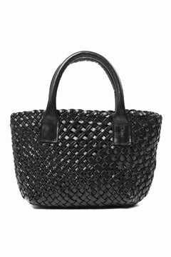 画像をギャラリービューアに読み込む, ISAMU KATAYAMA BACKLASH VEGETABLE TANNED BUFFALO MUSOU INTRECCIATO SMALL TOTE BAG (BLACK)
