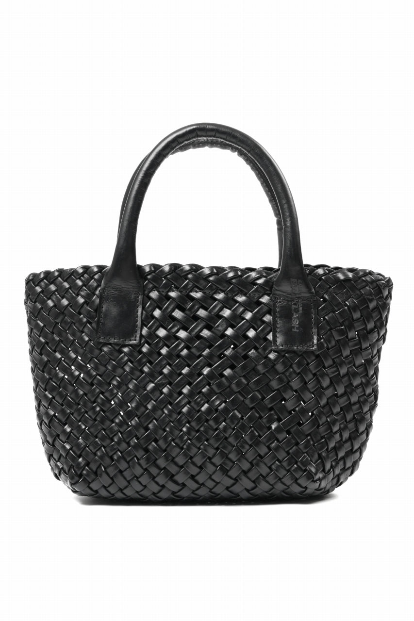 画像をギャラリービューアに読み込む, ISAMU KATAYAMA BACKLASH VEGETABLE TANNED BUFFALO MUSOU INTRECCIATO SMALL TOTE BAG (BLACK)