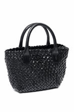 画像をギャラリービューアに読み込む, ISAMU KATAYAMA BACKLASH VEGETABLE TANNED BUFFALO MUSOU INTRECCIATO SMALL TOTE BAG (BLACK)