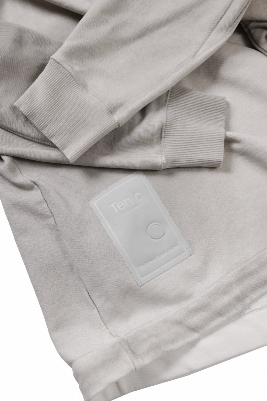 Ten c PULLOVER HOODY / AIR BRUSHED DIAGONAL FLEECE (STONE)