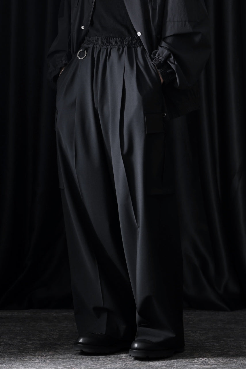TARO HORIUCHI / th products Wide Cargo Pants / 2Way Stretch W/P Tropical (black)