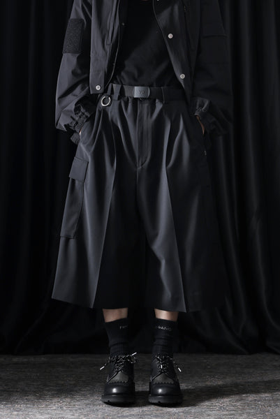 TARO HORIUCHI / th products Wide Cargo Shorts / 2Way Stretch W/P Tropical (black)