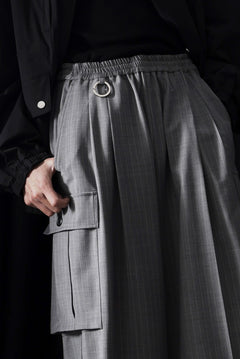 Load image into Gallery viewer, TARO HORIUCHI / th products Wide Cargo Pants / 2Way Stretch W/P Tropical (gray stripe)