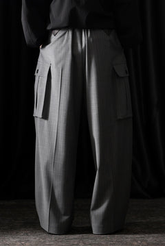 Load image into Gallery viewer, TARO HORIUCHI / th products Wide Cargo Pants / 2Way Stretch W/P Tropical (gray stripe)