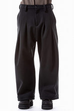 画像をギャラリービューアに読み込む, A.F ARTEFACT TUCK WIDE TROUSERS / KNITTED WOOLY TWILL (BLACK)