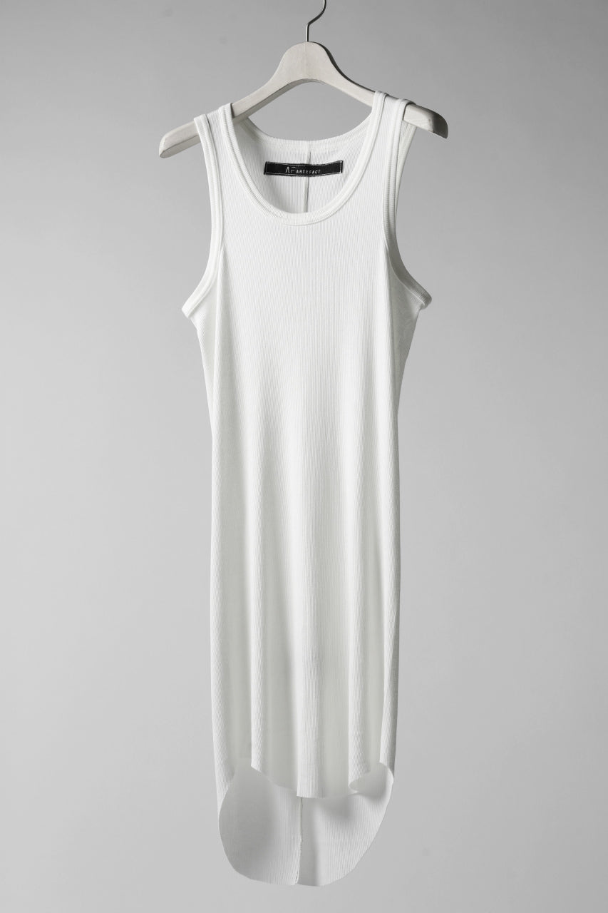 A.F ARTEFACT LONG TANK TOP / RIB COTTON  (WHITE)