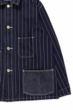 画像をギャラリービューアに読み込む, FULLCOUNT WABASH CHOREJACKET / INDIGO DYED DRILL with WASH STAR STRIPE (INDIGO / ONE WASHED)