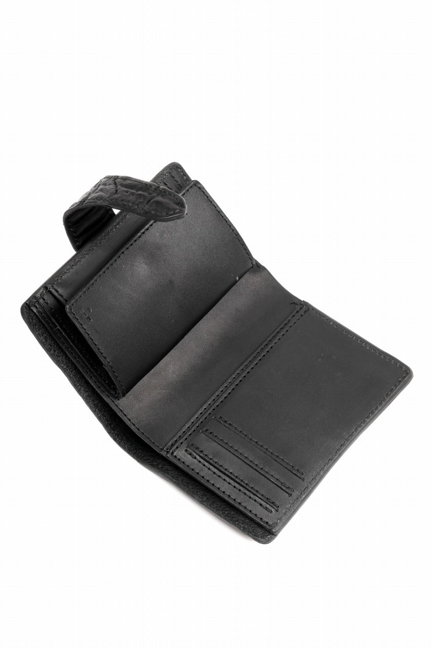 ierib Folded Wallet / Waxed Horse Butt Leather (BLACK #A)