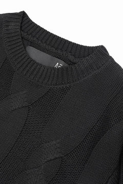 Load image into Gallery viewer, A.F ARTEFACT CABLE KNIT PULLOVER / REGULAR FIT (BLACK)