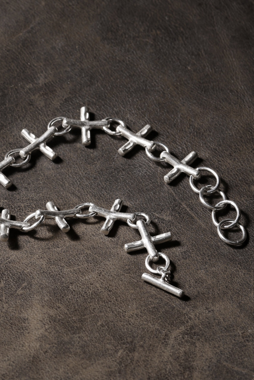 Load image into Gallery viewer, m.a+ cross multiple silver cross bracelet / AB+++ AG (SILVER)