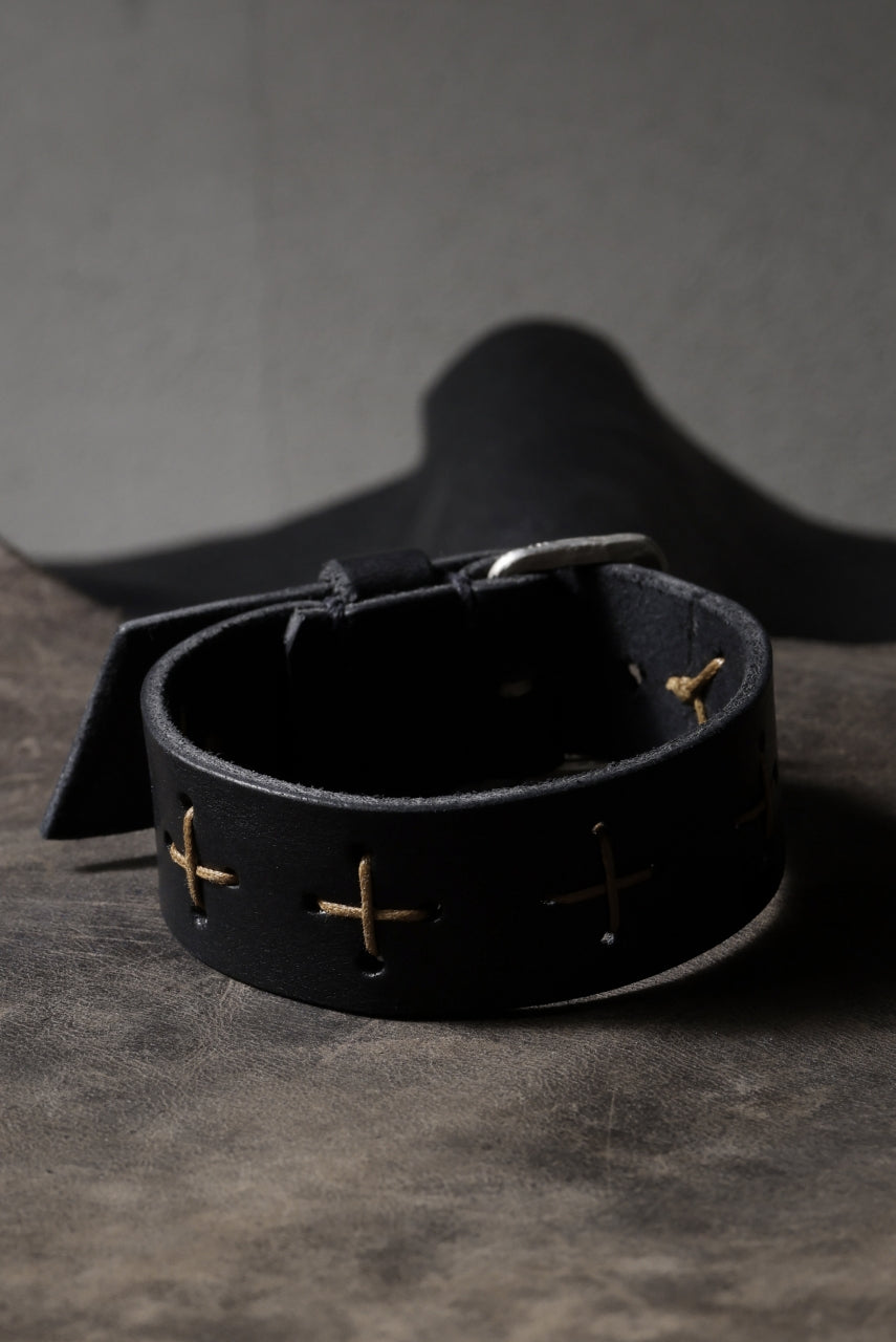 Load image into Gallery viewer, m.a+ cross stitched med wrist band / A-F8E1 GR 3,0 (BLACK)