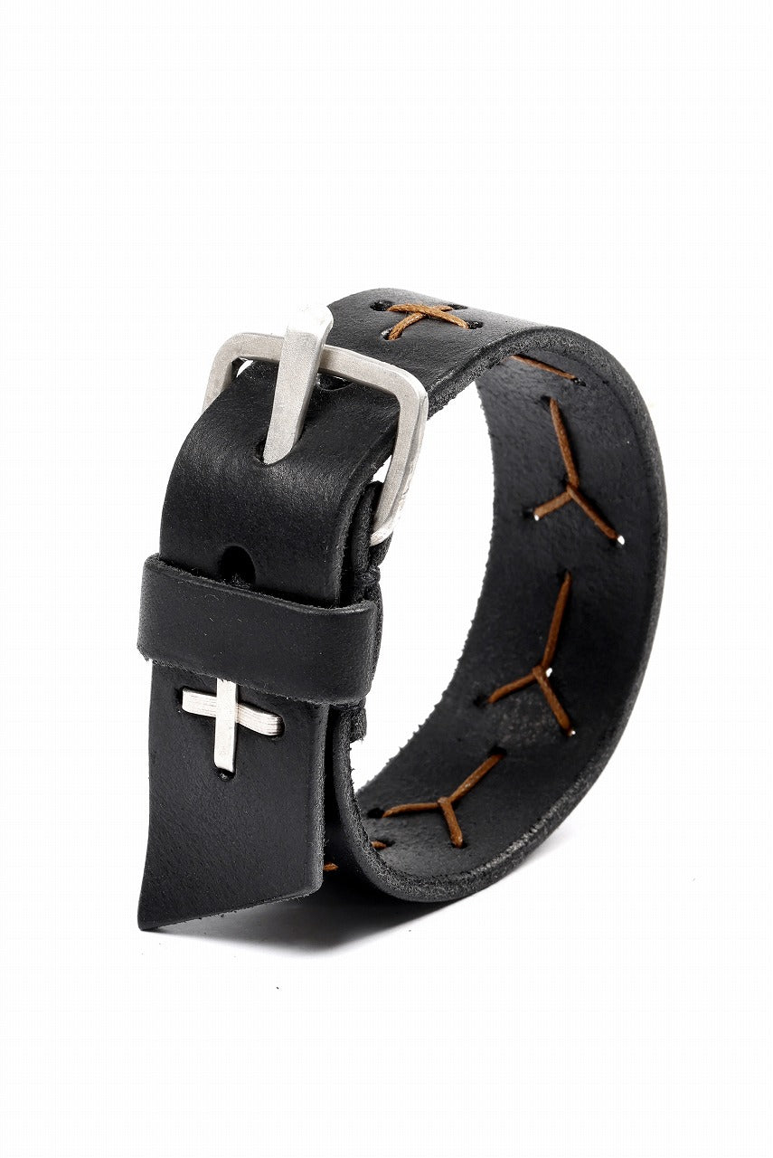 Load image into Gallery viewer, m.a+ cross stitched med wrist band / A-F8E1 GR 3,0 (BLACK)
