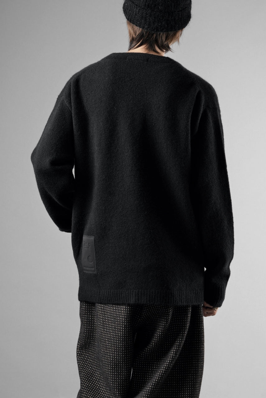 画像をギャラリービューアに読み込む, Ten c CARDIGAN / BRUSHED STRETCH WOOL (NERO)