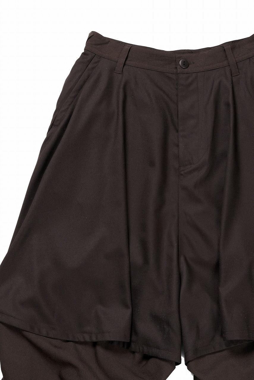 beauty : beast 8Q LAYERED SUPER WIDE SAROUEL PANTS (BROWN)