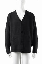 Load image into Gallery viewer, Ten c CARDIGAN / BRUSHED STRETCH WOOL (NERO)
