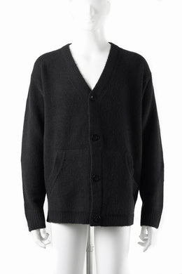 Ten c CARDIGAN / BRUSHED STRETCH WOOL (NERO)